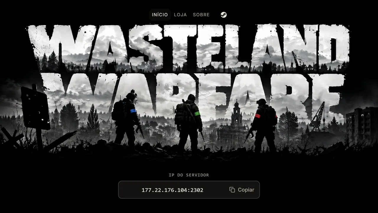 Página inicial do Wasteland Warfare